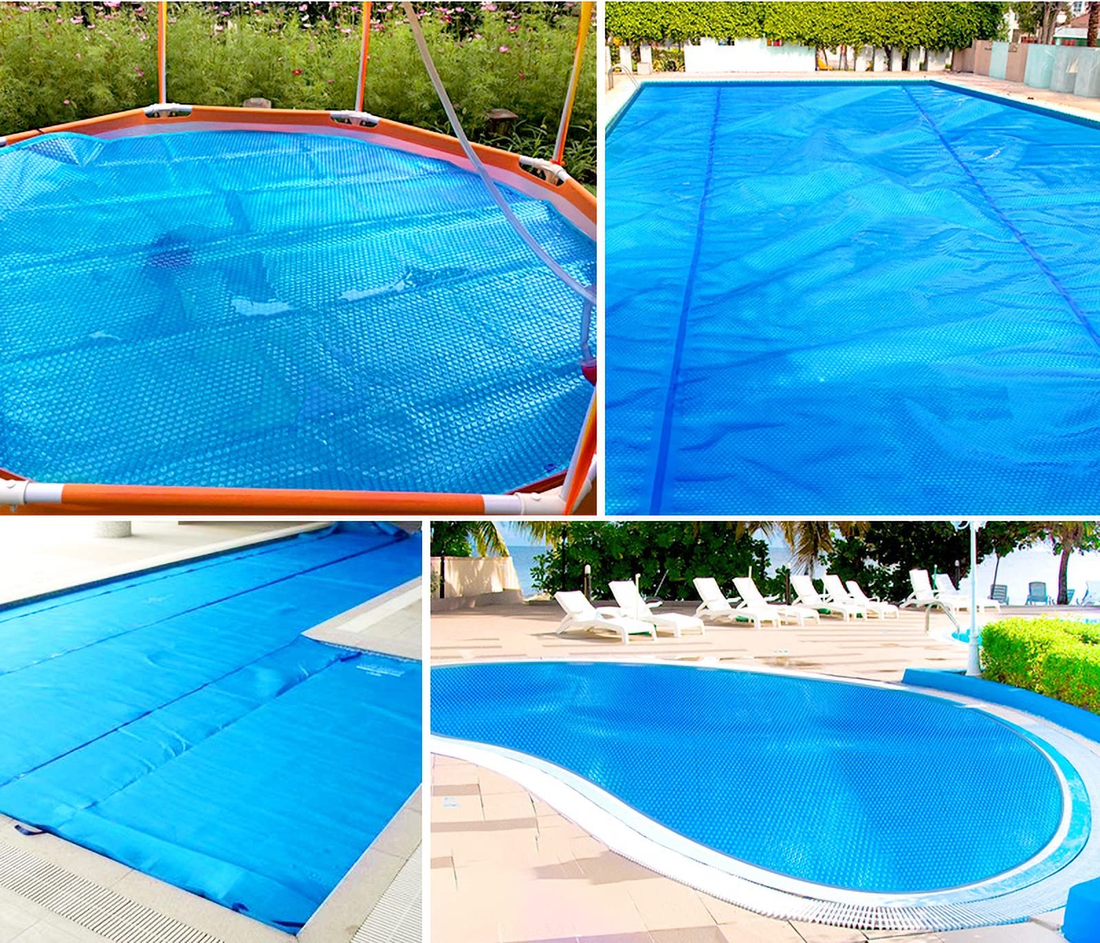 Solar Pool Cover for Above Ground Pools - 1m to 10m Sizes - Round/Rectangular/Square Swimming Pool Solar Blanket - Retains Heat & Reduces Evaporation (2X4m/6.6X13ft) - Perfect for Backyard, Garden & Summer Pool Parties