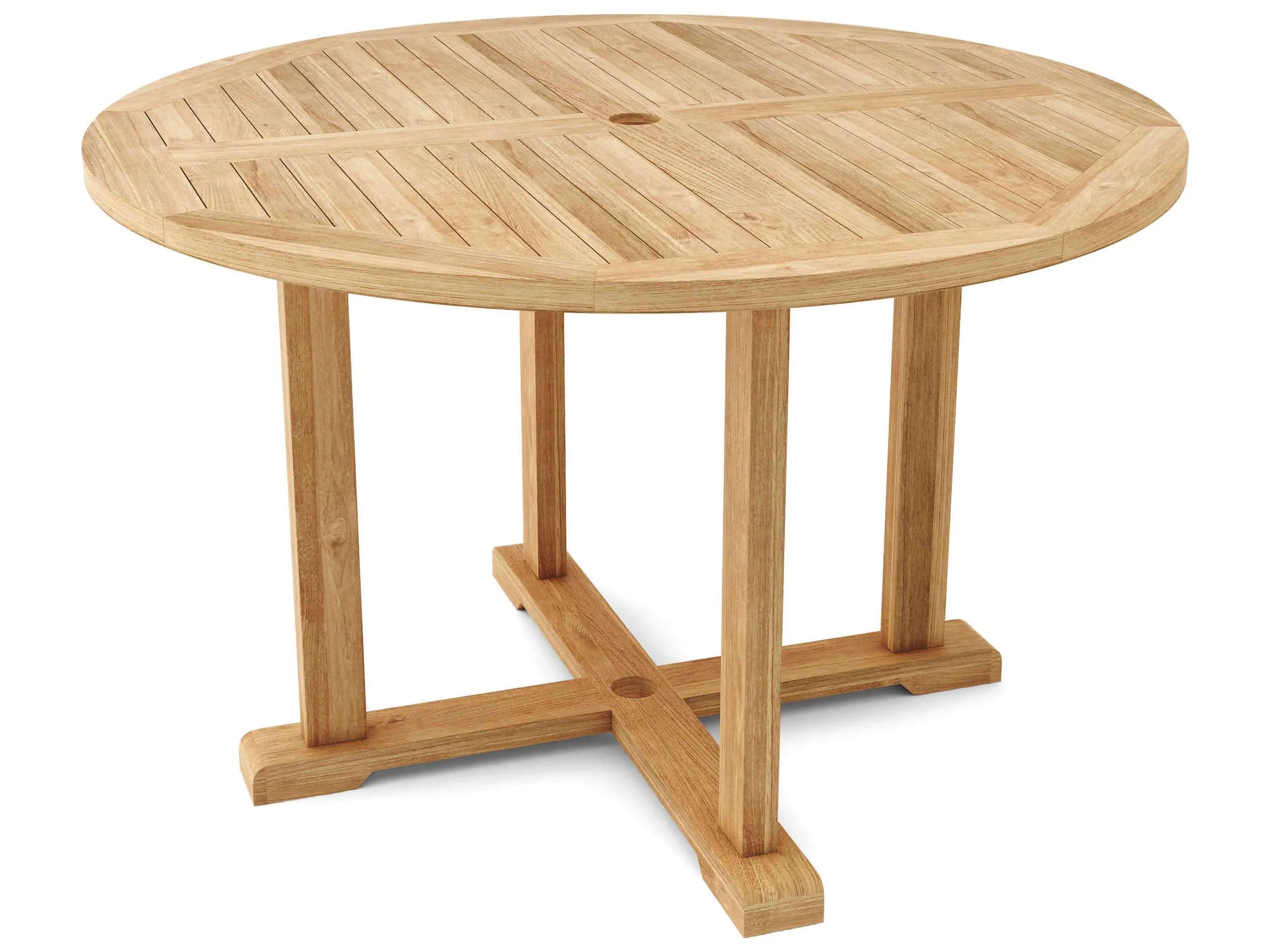 Anderson Teak 5-Piece Outdoor Dining Table Set with 4 Chairs - 36 Inch Round Table - Weather-Resistant Patio Furniture for Garden, Deck, and Backyard Dining