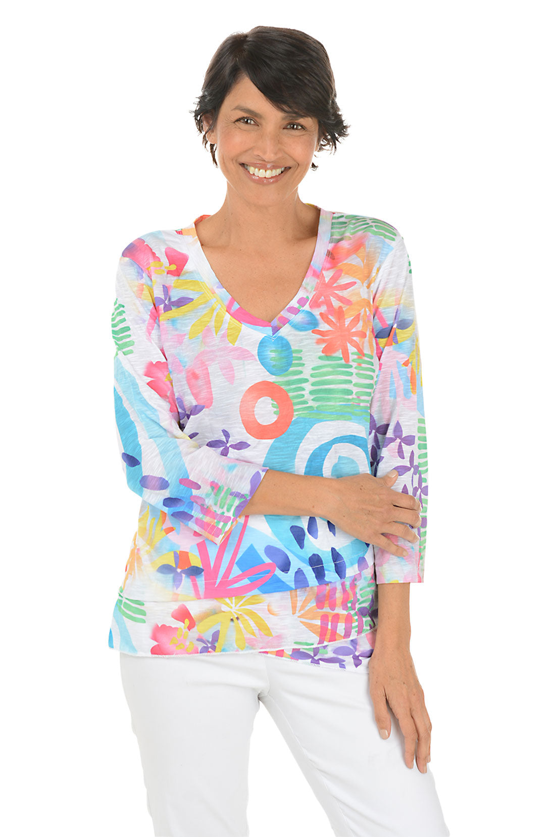 Dream Sequence Criss Cross Tunic - Stylish Women's Boho Blouse for Casual Wear, Beach Outings & Summer Fashion | Comfortable Loose Fit Tunic Top with Unique Cross Front Design