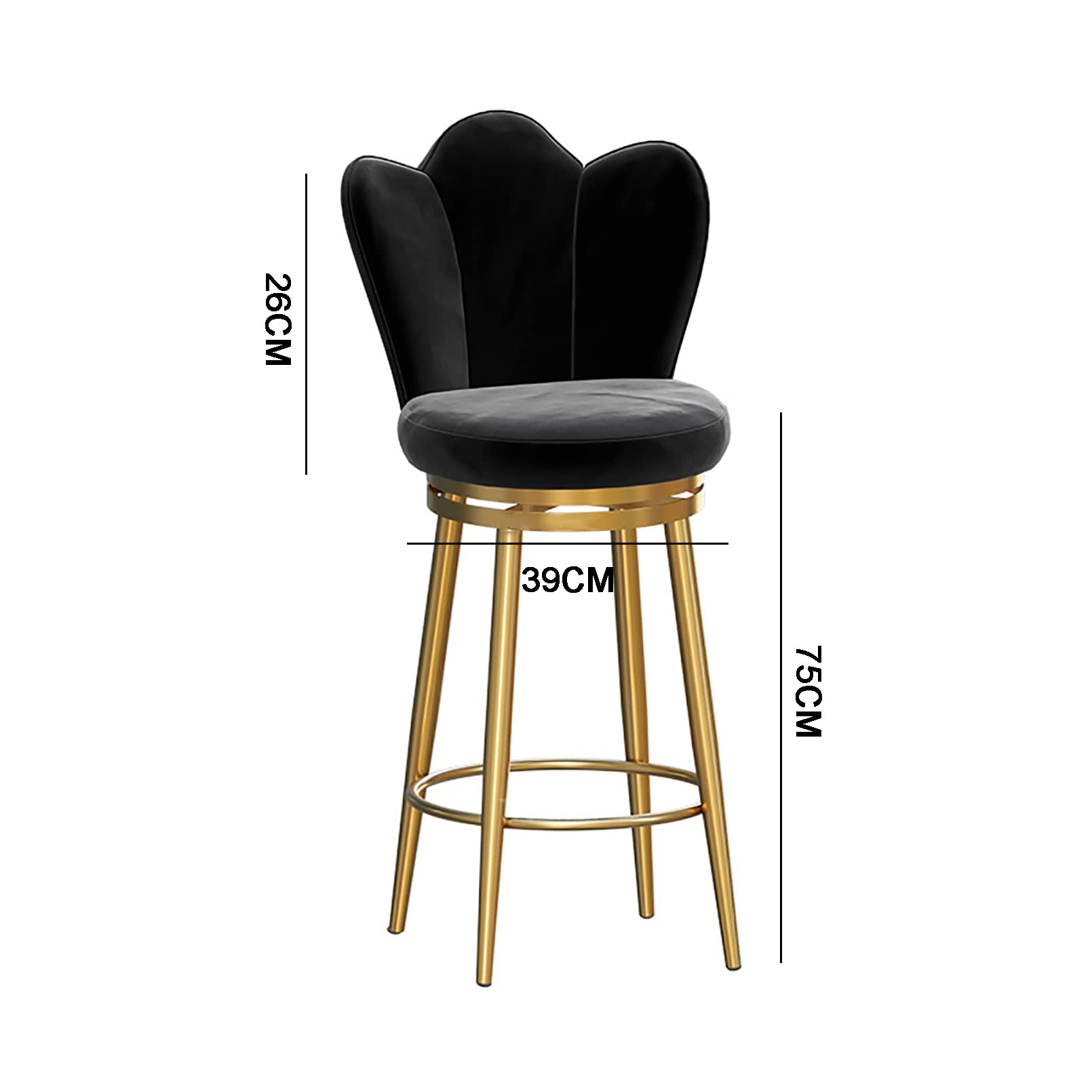 Adjustable Bar Stools Set of 1 or 2 - Modern Swivel Bar Height Stools with Back Support - Upholstered Counter Stools for Kitchen Island, Home Bar, Pub & Dining Room - Perfect for Entertaining & Casual Dining