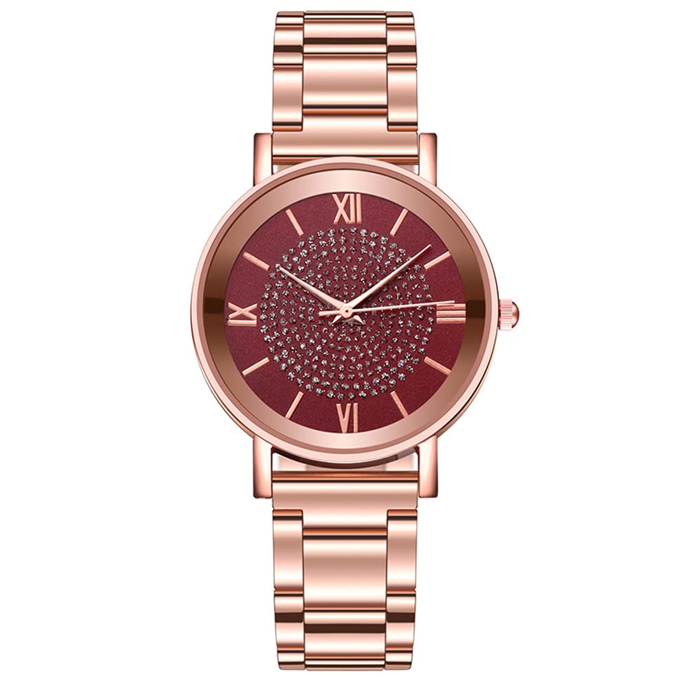 Rose Gold Watch for Women - Stainless Steel Roman Numerals, Gift for Mother & Wife - Elegant & Casual Wear