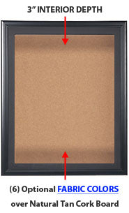 18x24 Inch SwingFrame Designer Wood Framed Shadow Box Display Case with Cork Board - 3 Inch Deep for Wall Decor, Memorabilia Display, and Office Organization