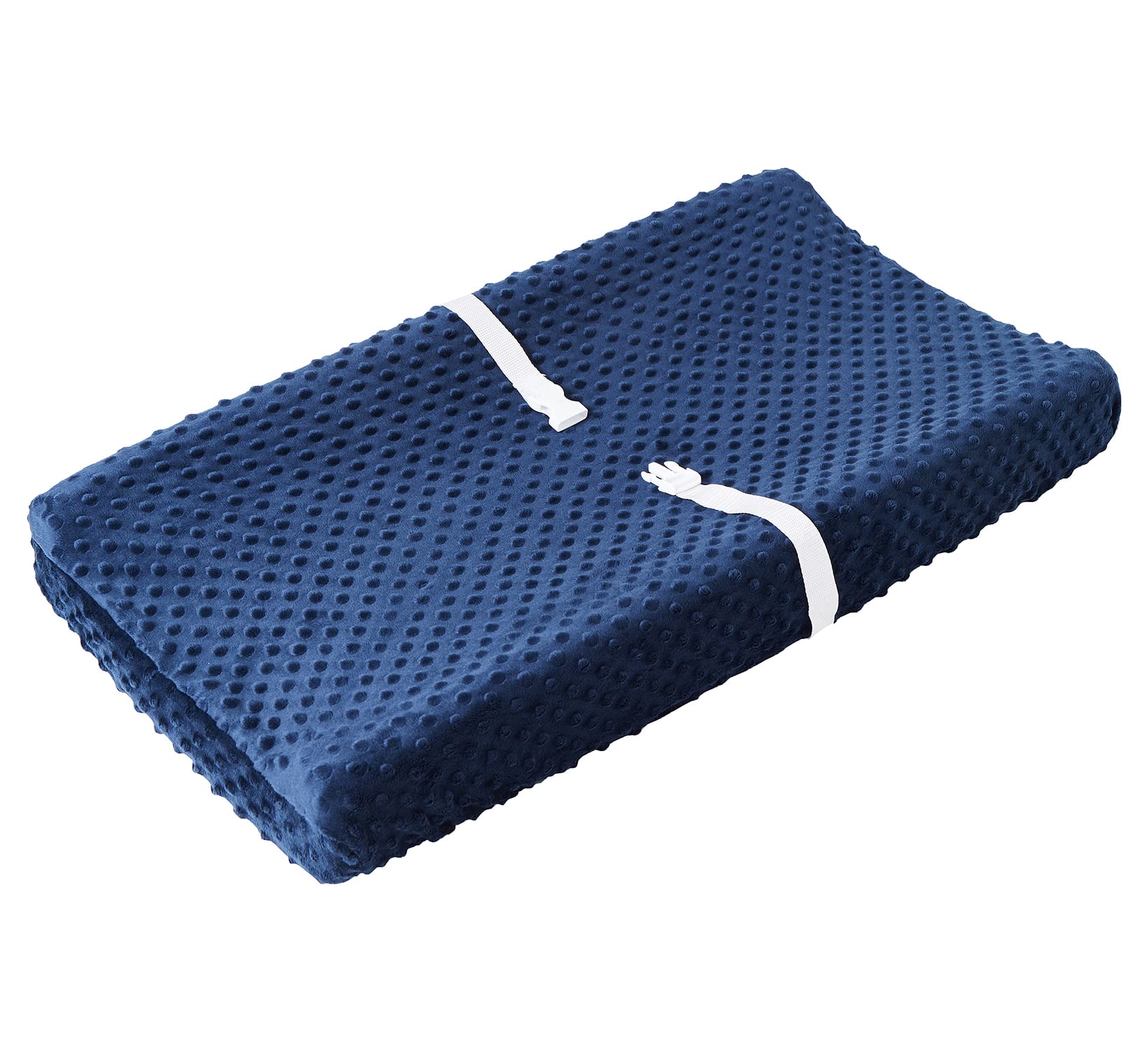 Premium Baby Changing Pad Cover - Ultra Soft Plush Dot Diaper Changing Table Cover for Boys & Girls - Safe & Comfortable 32x16 Inch (Estate Blue) - Perfect for Nursery, Daycare & Travel Use