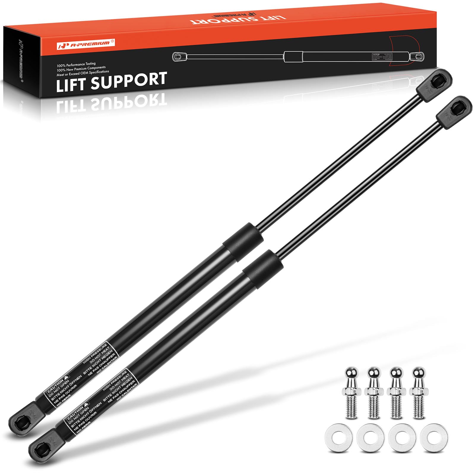 Premium 14.5 Inch 24lb Gas Spring Struts - 2-Piece Set for Toolbox, Cabinet, Sliding Window, Storage Bed, Bench Lids & Basement Door Replacement | Heavy Duty Lift Supports for Smooth Opening & Closing