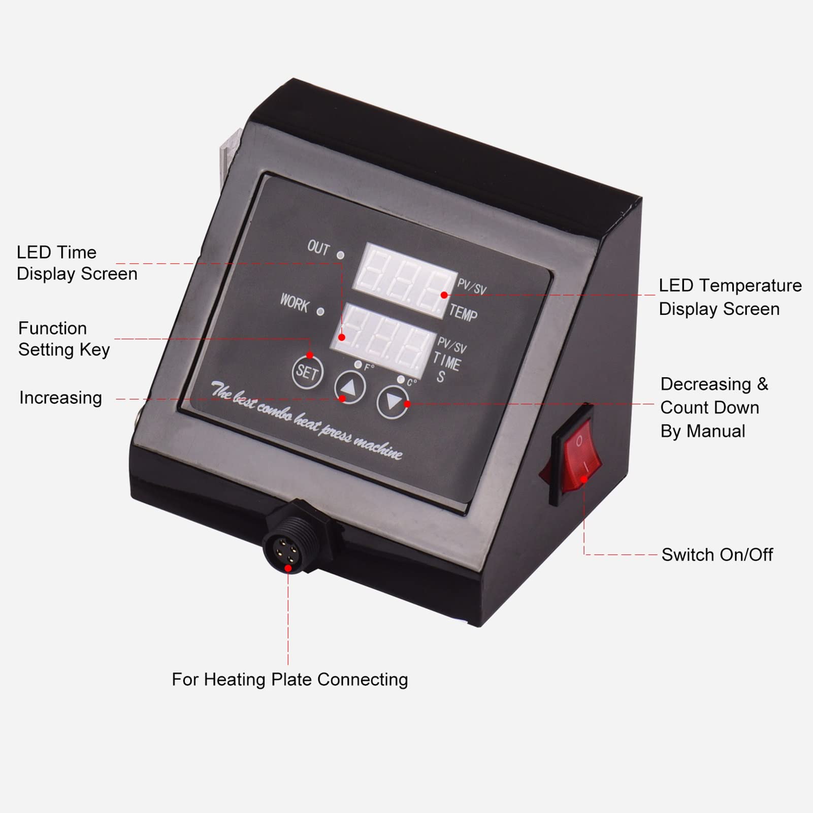 15x15 Inch 8-in-1 Digital Heat Press Machine with 360° Swing Away - Multi-Function Sublimation Combo for T-Shirts, Mugs, Hats, Plates & Bottles | Perfect for DIY Crafts, Custom Apparel & Small Business Printing