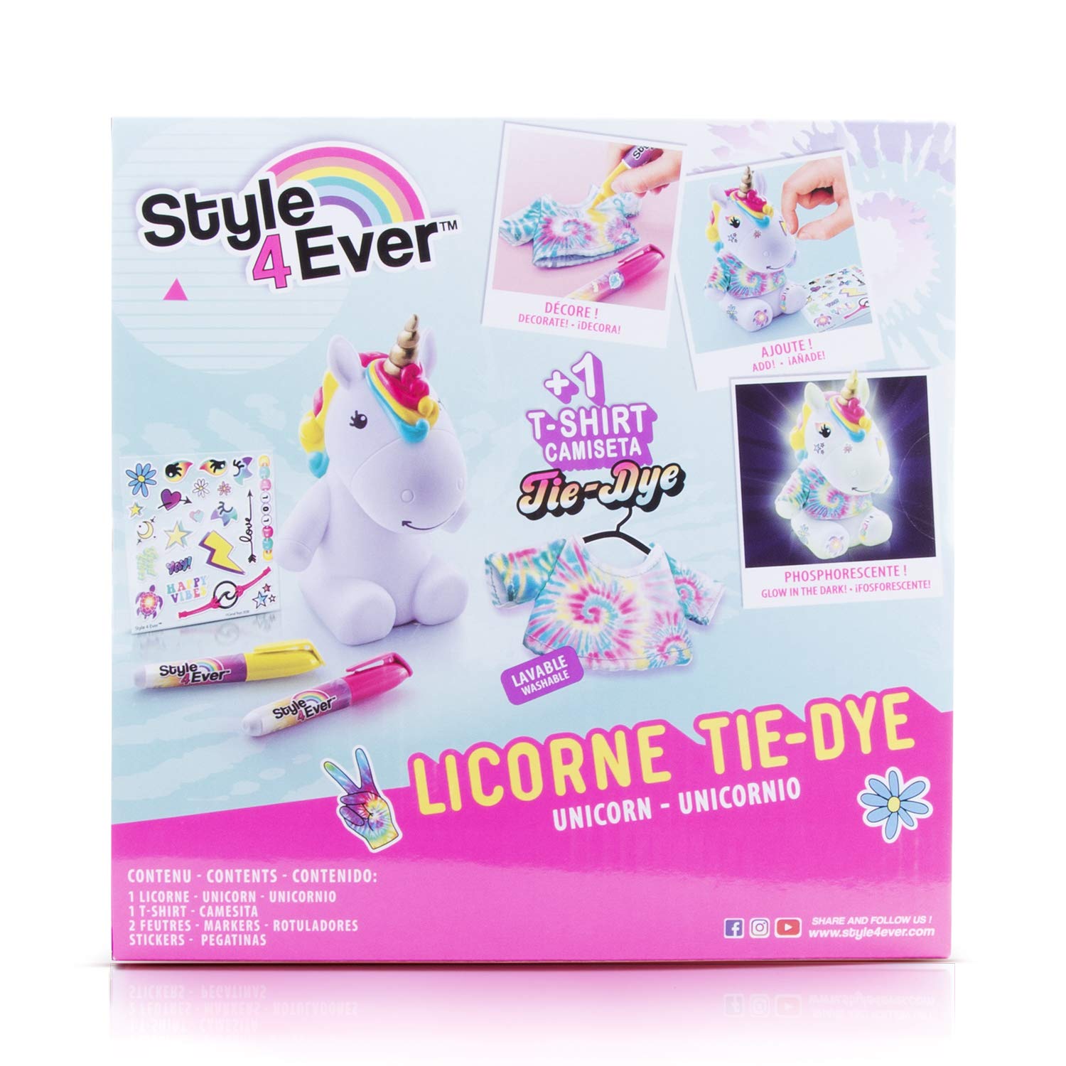 Canal Toys Unicorn Tie Dye Decorating Kit for Kids - DIY Arts and Crafts Activity for Birthday Parties & Creative Play