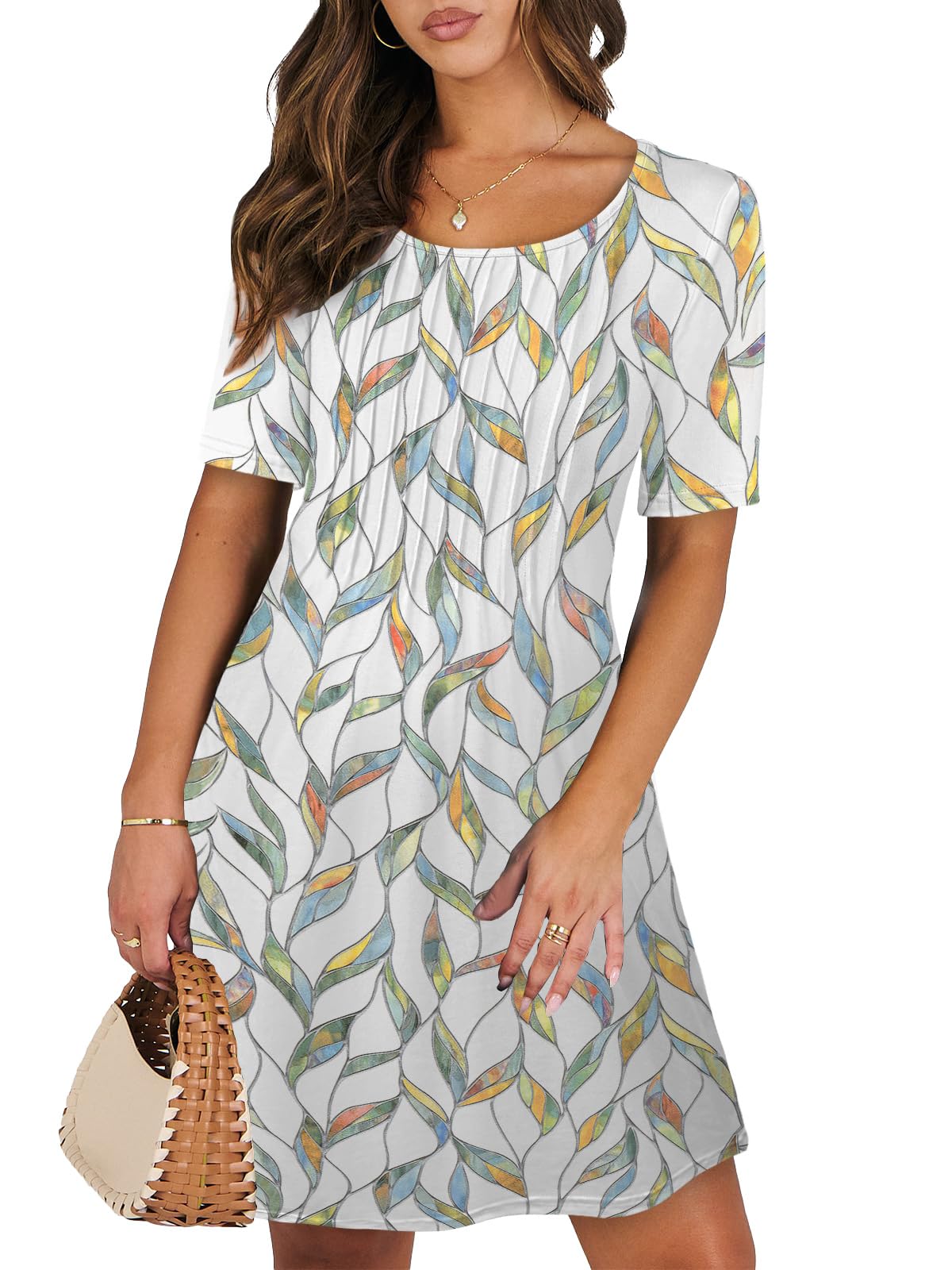 Women's Summer Dresses Casual Floral Midi Dress with Pockets - S to XXXL Sizes - Perfect for Beach Vacations, Brunch Dates & Summer Weddings