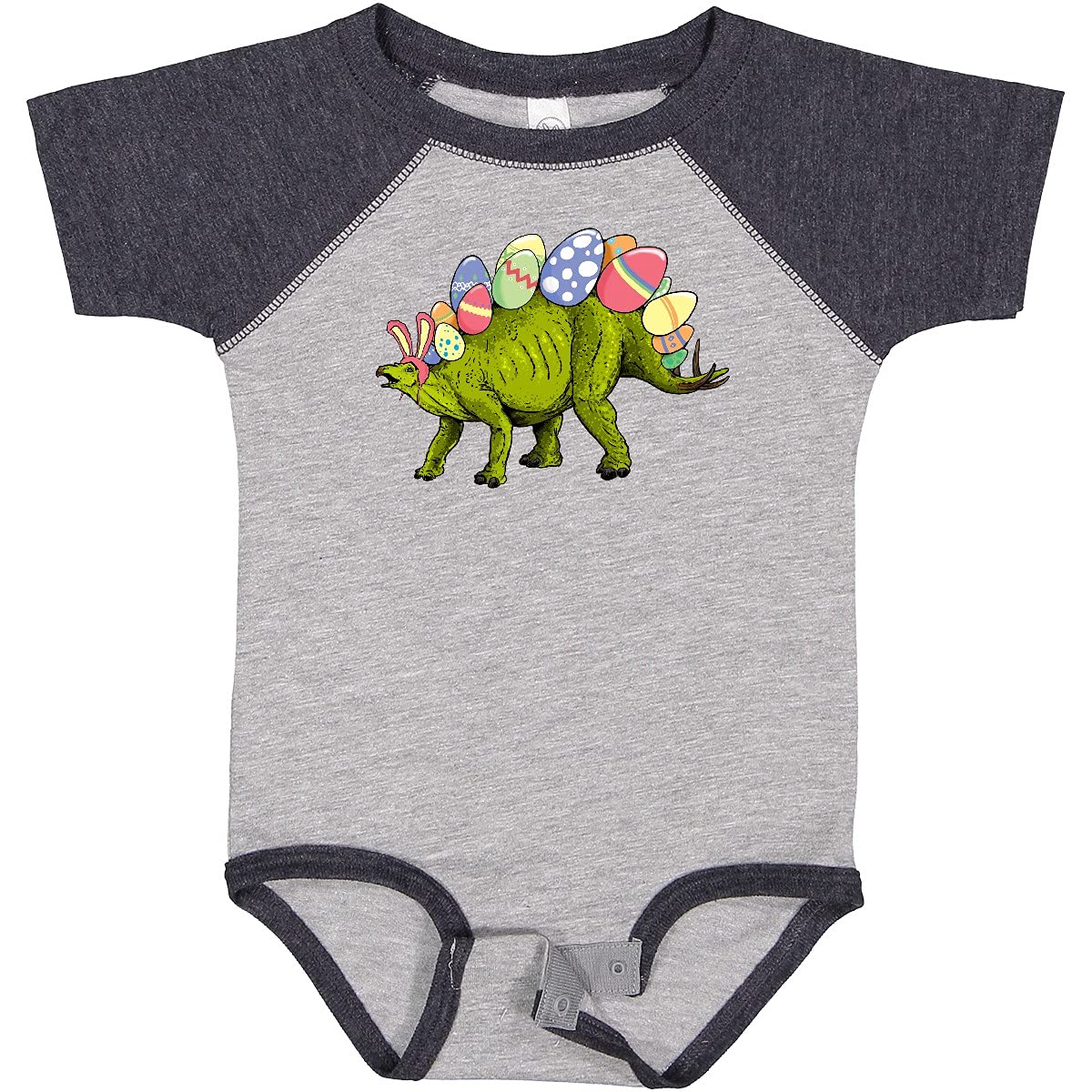 Inktastic Easter Bunny Stegosaurus with Eggs and Pink Ears Baby Bodysuit - Cute Dinosaur Easter Outfit for Infants & Toddlers - Perfect for Easter Photos, Holiday Parties & Spring Celebrations