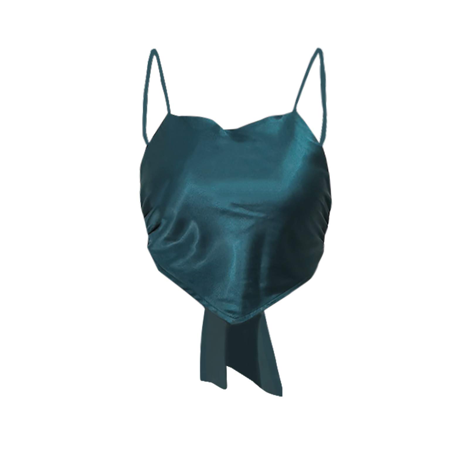 Sexy Solid Silk Sleeveless Camisole Top for Women - Bow Detail Plus Size Black Tank Top | Perfect for Date Night, Layering & Summer Outfits