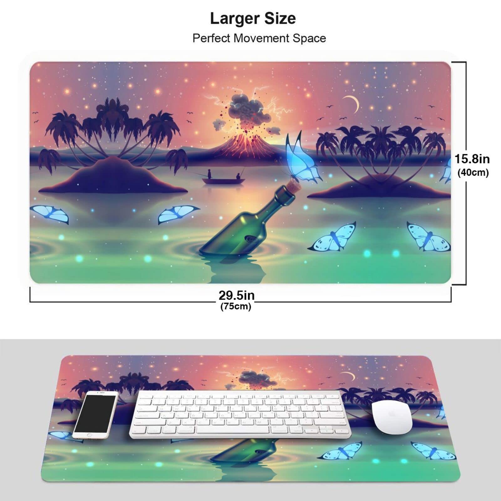 Fantasy Landscape Large Mouse Pad - Extended Gaming Mouse Mat with Nature Design for Computer & Keyboard | Perfect for Gaming, Office & Home Workspace