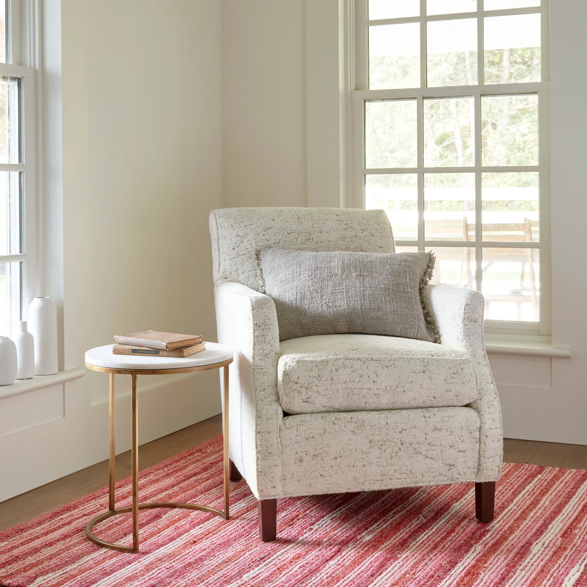 Handwoven Cotton Rug - Soft & Durable Pink Bohemian Floor Mat for Living Room, Bedroom, or Nursery | Dorothy Collection