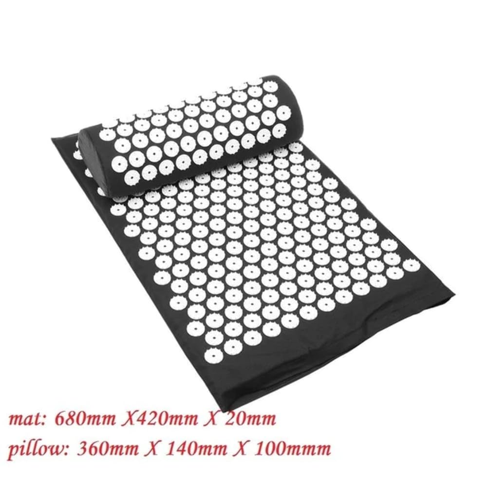 Acupressure Massage Yoga Mat with Pillow - Premium Non-Slip Exercise Mat for Pain Relief, Stress Relief & Relaxation - Perfect for Home Yoga, Meditation, Physical Therapy & Post-Workout Recovery