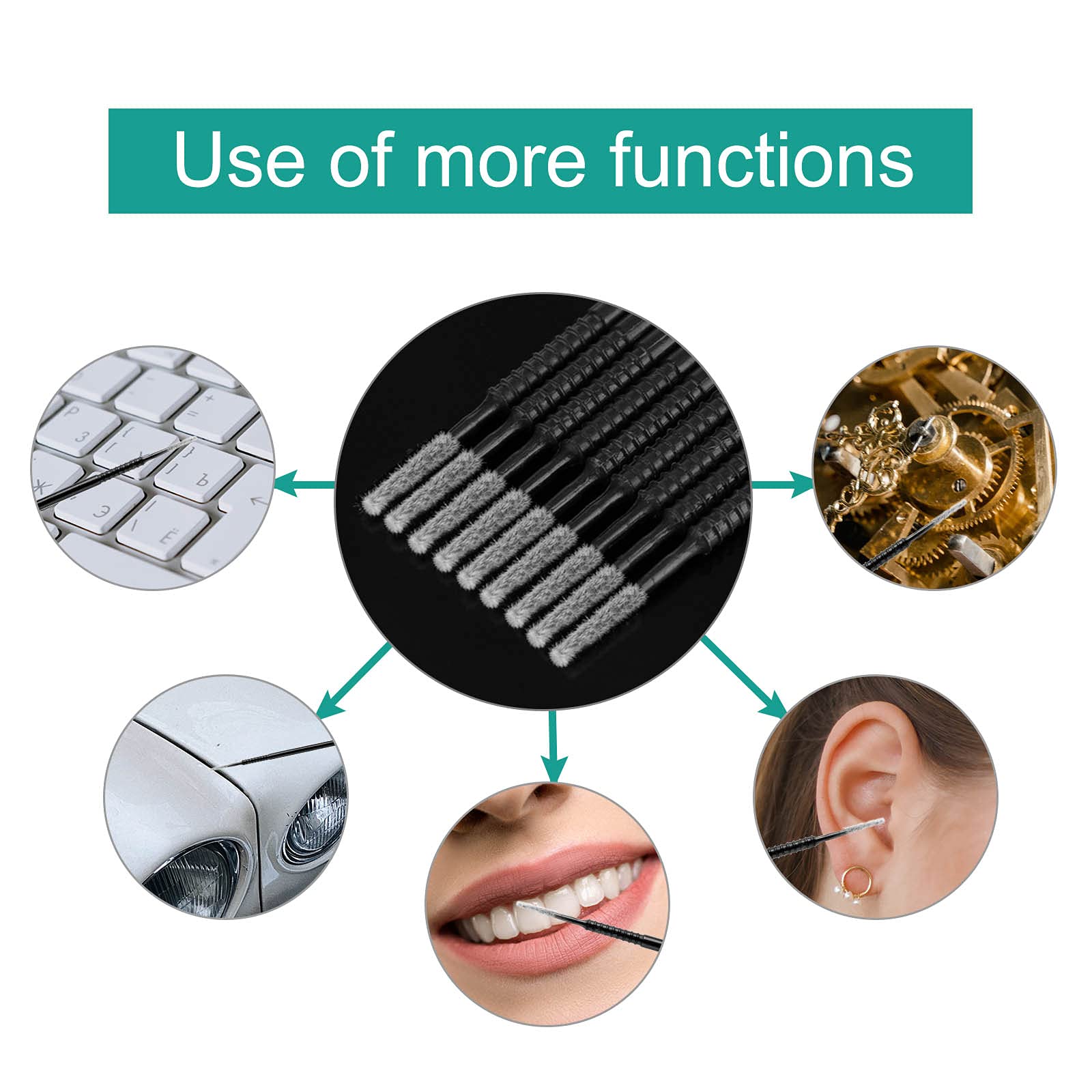 200PCS Disposable Micro Applicator Brushes - Mini Cotton Swabs for Eyelash Extension Glue Removal, Makeup & Personal Care - Perfect for Lash Artists, Salon Professionals & Home Use (Black)