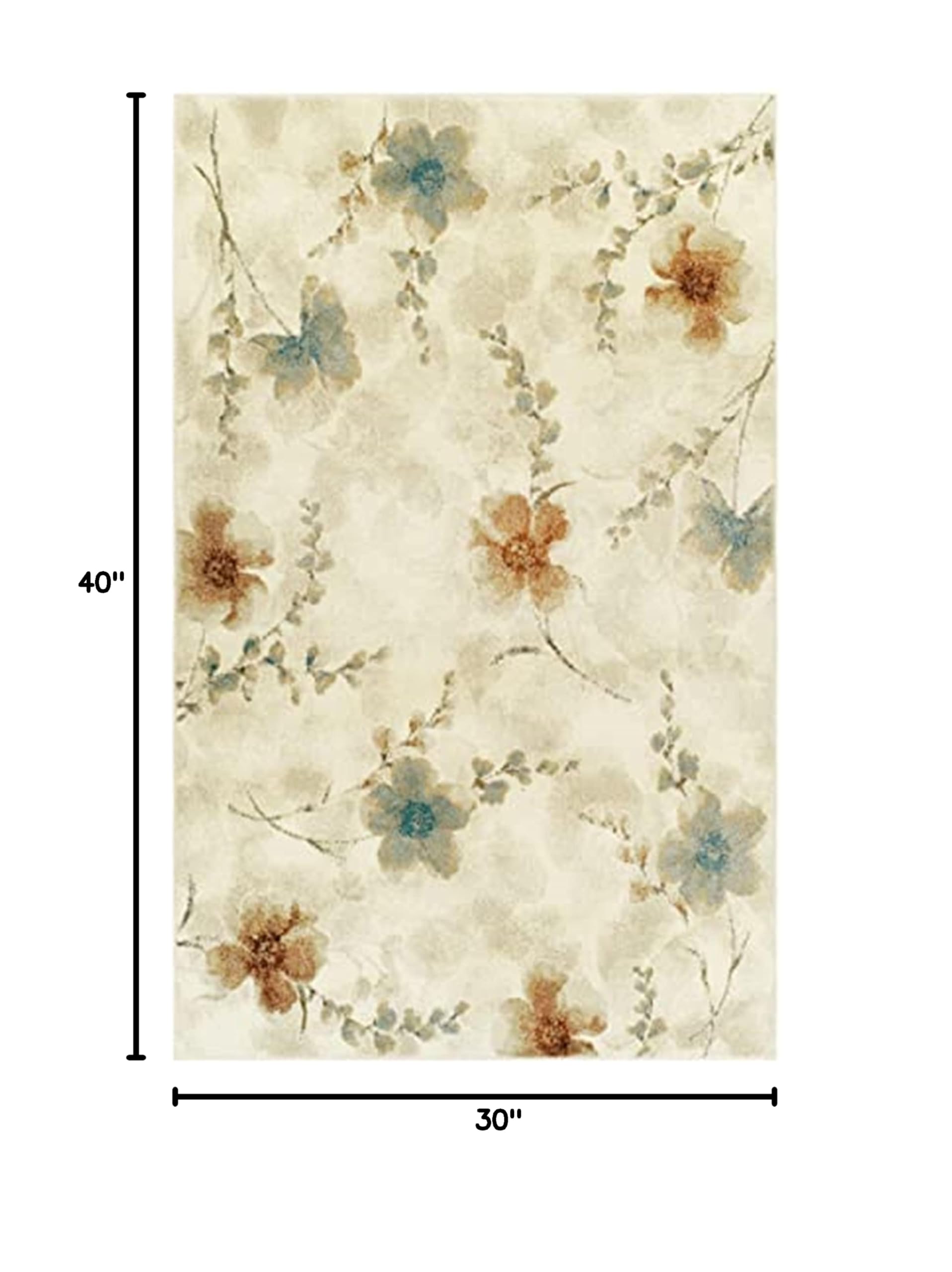 Premium 5' x 8' Stone Washable Area Rug - Fiore Collection for Bedroom, Living Room, Farmhouse, Kitchen, Entryway & Laundry Room - Soft Non-Slip Decor Rug Perfect for Cozy Home & High Traffic Areas