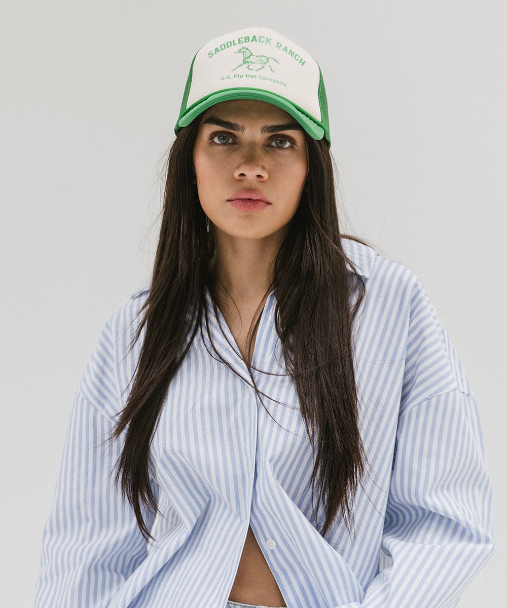 Premium Saddleback Ranch Trucker Hat - Durable Mesh Back & Adjustable Fit - Perfect for Outdoor Adventures, Rodeos & Country Lifestyle