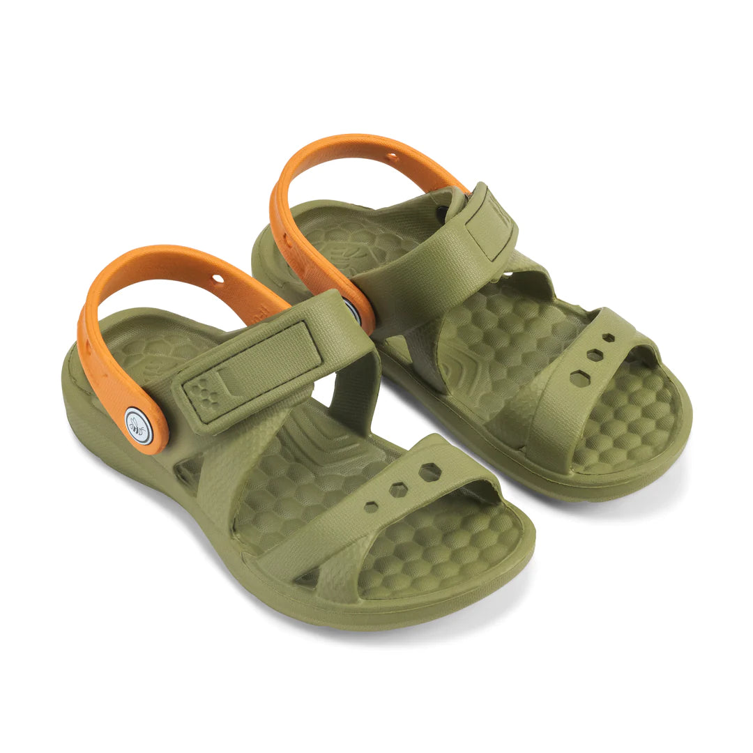 Joybees Olive/Burple Kids' Adventure Sandals - Waterproof Hiking Shoes for Boys & Girls - Perfect for Outdoor Play, Beach & Camping