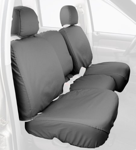 Covercraft Custom-Fit Rear-Second Seat Bench SeatSaver Seat Covers - Polycotton Fabric, Grey - Perfect for Car, SUV & Truck Protection Against Spills, Stains & Wear