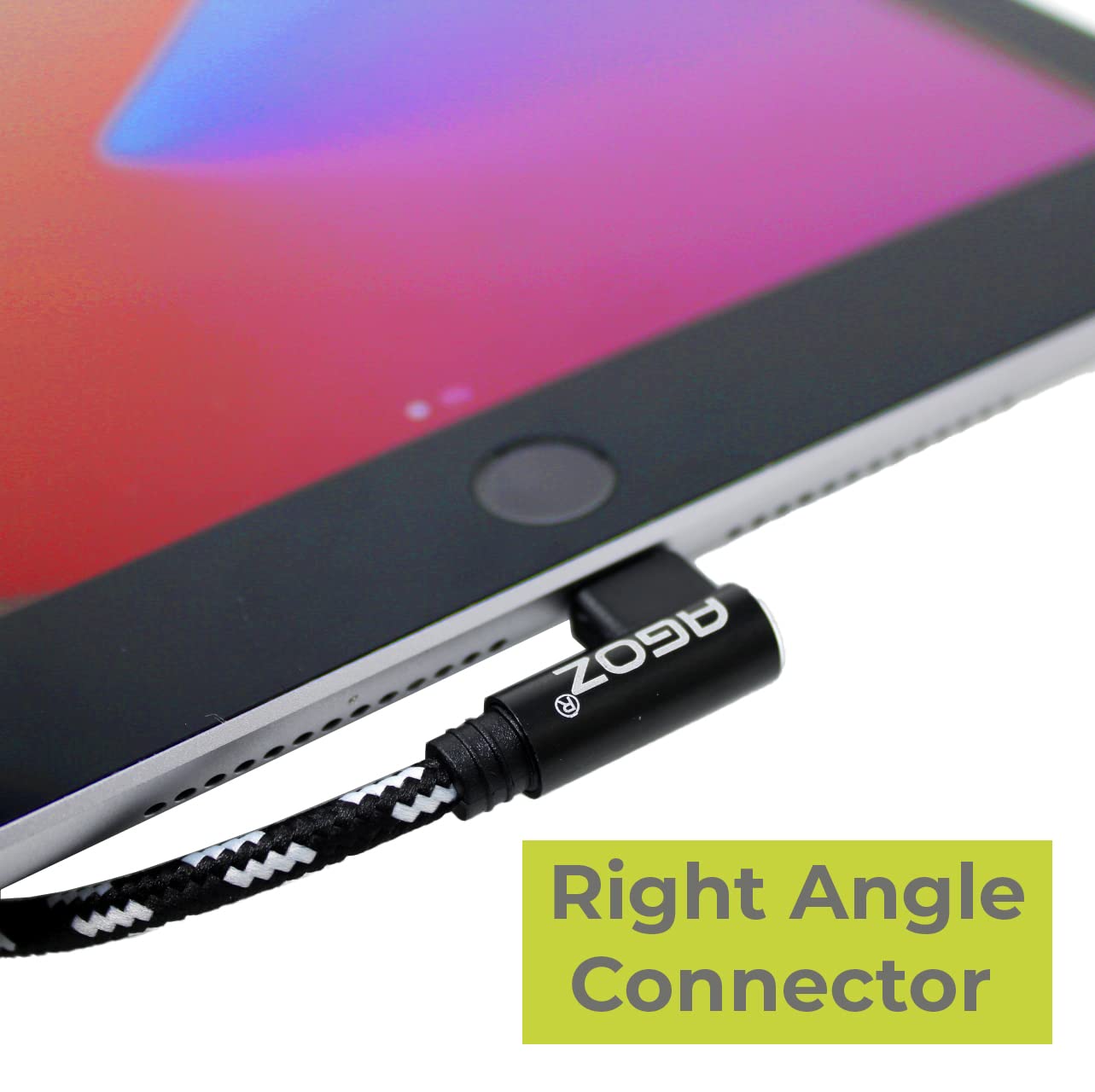Agoz 10FT Apple MFI Certified Lightning to USB C Cable - 90° Right Angle Fast Charging Cord for iPhone 14/13/12 Pro Max/SE/11/XS MAX/XR/X/8/7/6/5 - Durable Charger for Home, Office & Travel