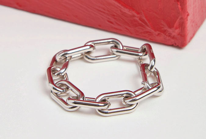 18K White Gold Link Bracelet for Women - Classic Chain Design for Everyday Wear & Special Occasions