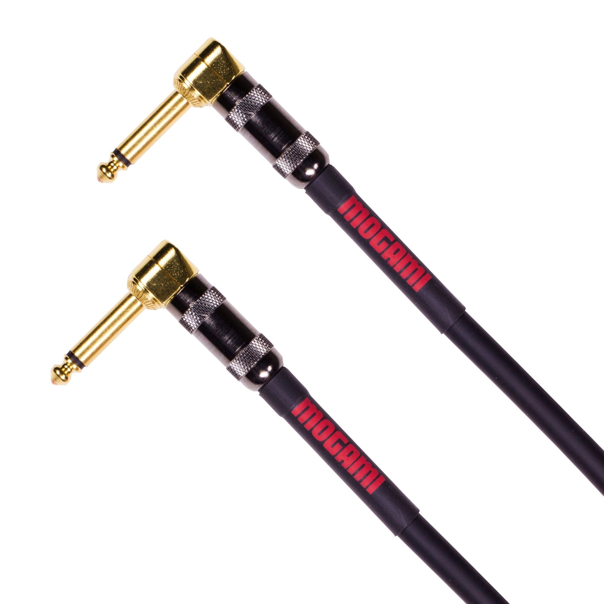 Mogami 6 Foot 1/4 Inch Dual Right Angle Instrument Cable for Guitar Pedals & Effects - High-Quality Overdrive Pedal Accessory for Professional Musicians & Home Studios