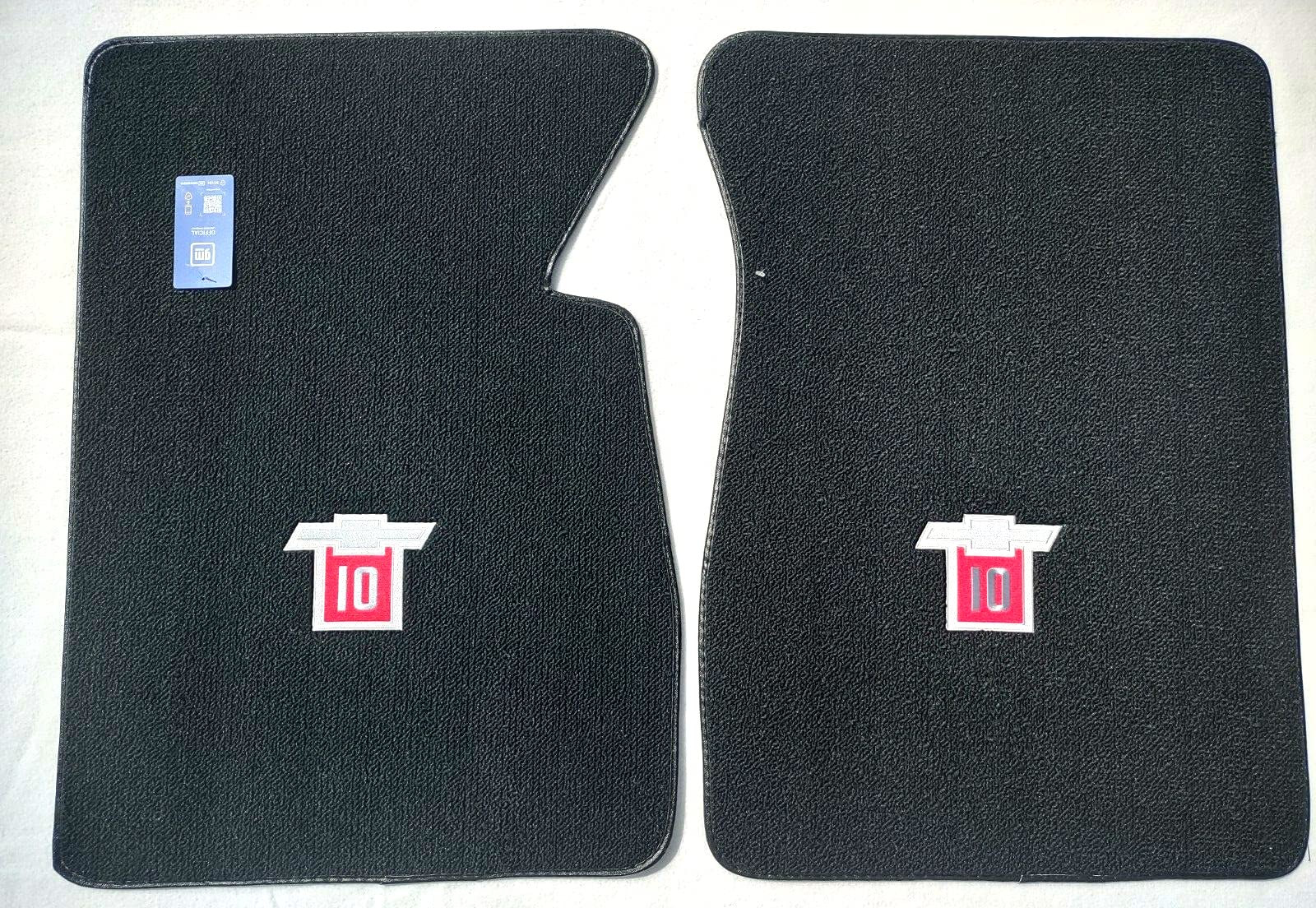 Chevy C10 Floor Mats - Black Loop Carpet with C10 Logo | 2-Piece Front Set for 1960-1970 Chevy C10 Pickup Truck | Durable & Custom Fit Car Accessories | Perfect for Restoration Projects & Classic Car Enthusiasts