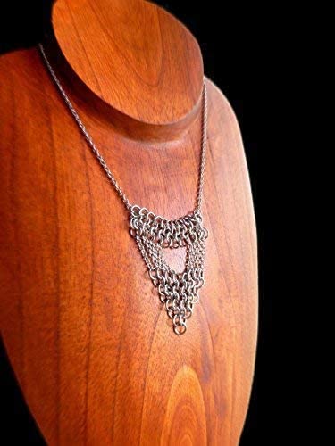 ChainMettle Jewelry Stainless Steel Unique Bib Necklace - 11th Wedding Anniversary Gift for Wife, Elegant Statement Jewelry for Special Occasions & Date Nights
