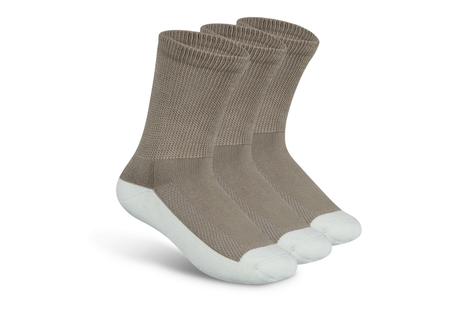 Padded Sole Diabetic Socks for Men & Women - Soft Comfort Cotton Diabetic Socks with Arch Support & Non-Binding Top - Brown (3 Pairs) - Ideal for Diabetes, Neuropathy & All-Day Comfort