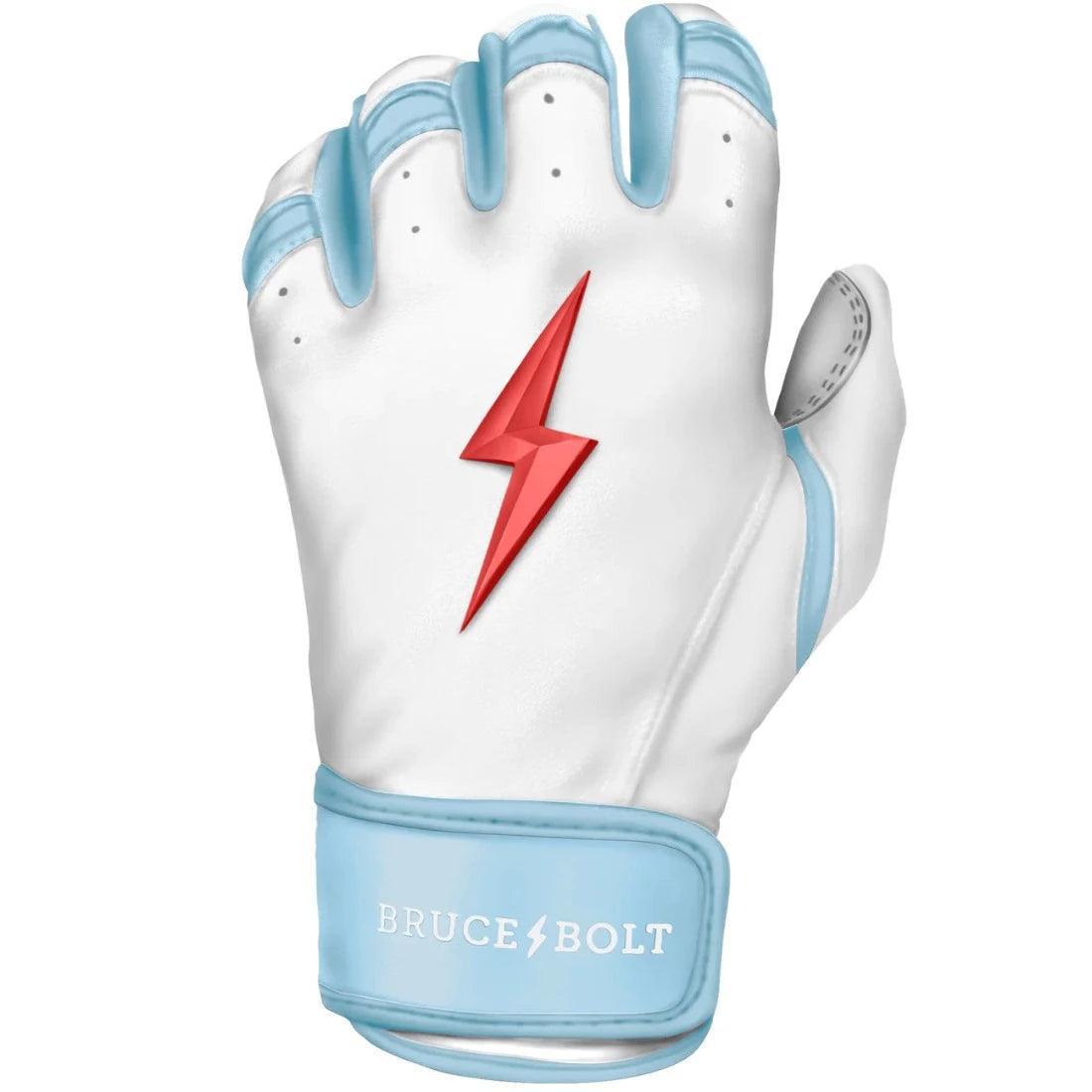 Bruce Bolt PREMIUM PRO Hitting Gloves - White Baseball Batting Gloves for Men & Women, Breathable & Grip-Enhanced for Training & Games | Perfect for Baseball, Softball, and Batting Cage Practice