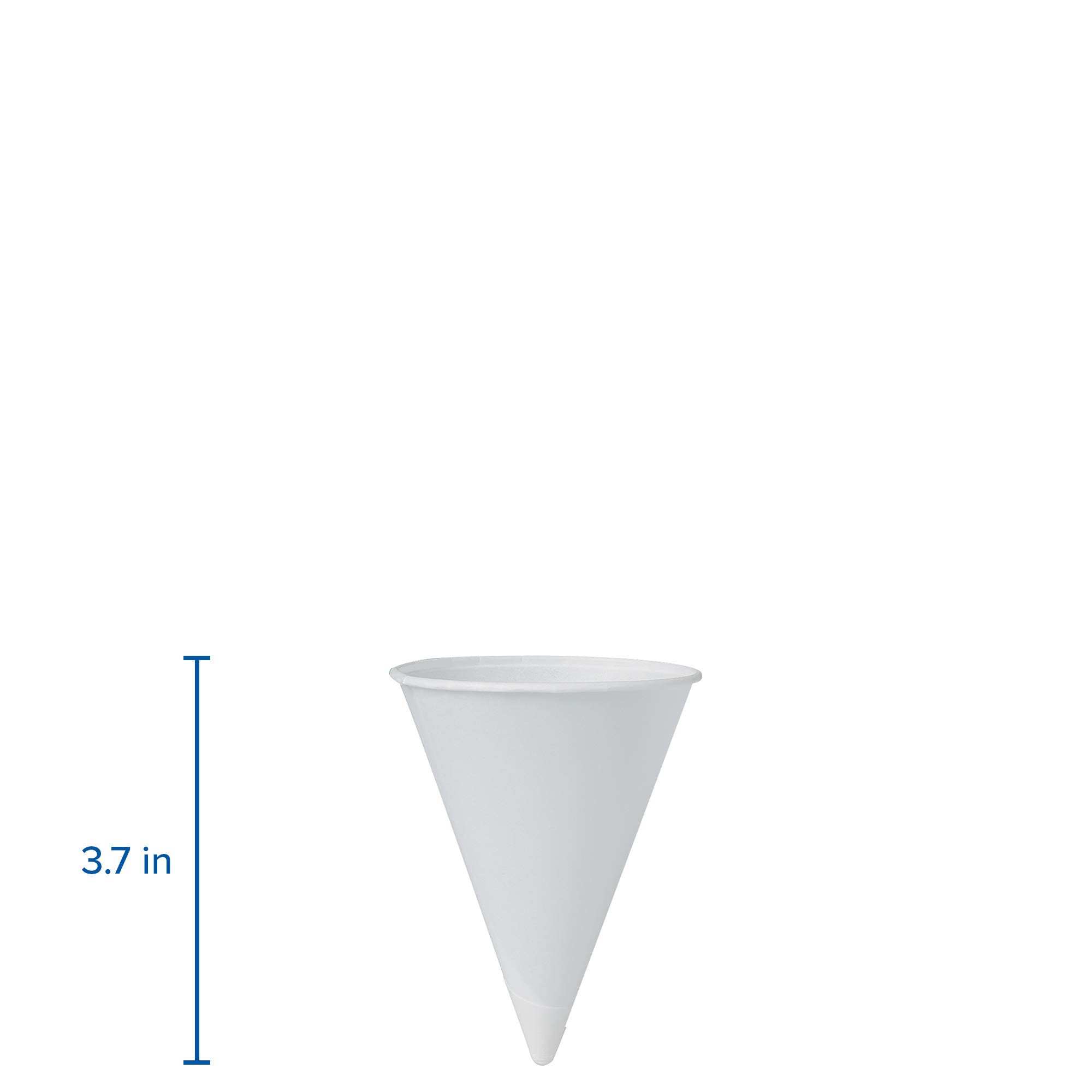 Solo 42RCP-2050 4.25 oz White Paper Cone Cups - Bulk Pack of 5000 | Disposable Drink Cups for Parties, Events, and Catering