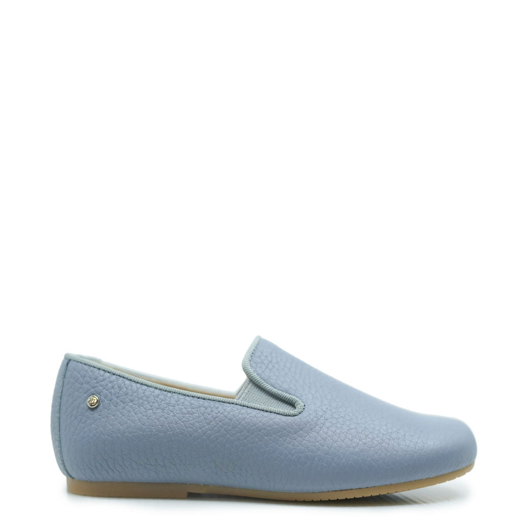 Manuela Pale Blue Pebbled Smoking Loafer - Women's Casual Slip-On Shoes for Work & Travel | Comfortable & Stylish Loafers for Office, Walking & Everyday Wear