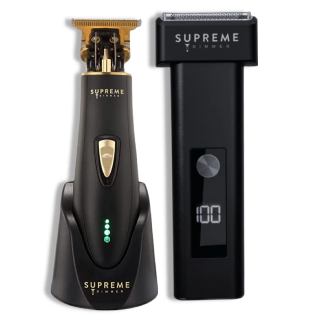 SUPREME TRIMMER ST5220 STF501 Professional Men's Electric Beard Trimmer & Foil Shaver Kit - Mustache Clippers, T-Shaper & T-Fader for Precise Grooming - Travel-Friendly Cordless Razor for Home & On-The-Go Use