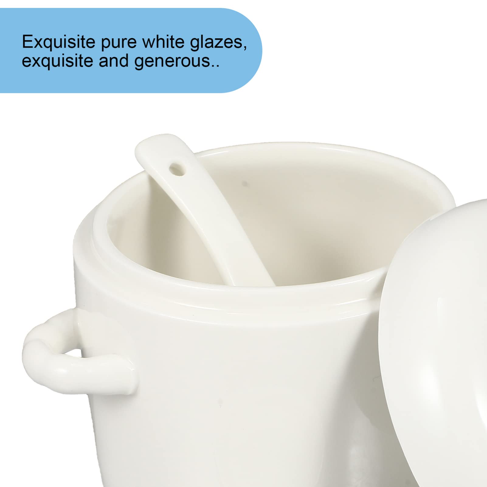Hemoton Ceramic Stewing Bowl Set with Lid - 460ml Soup Pot, Dessert Bowl & Stew Pot for Kitchen | Perfect for Slow Cooking, Serving Soups & Storing Leftovers