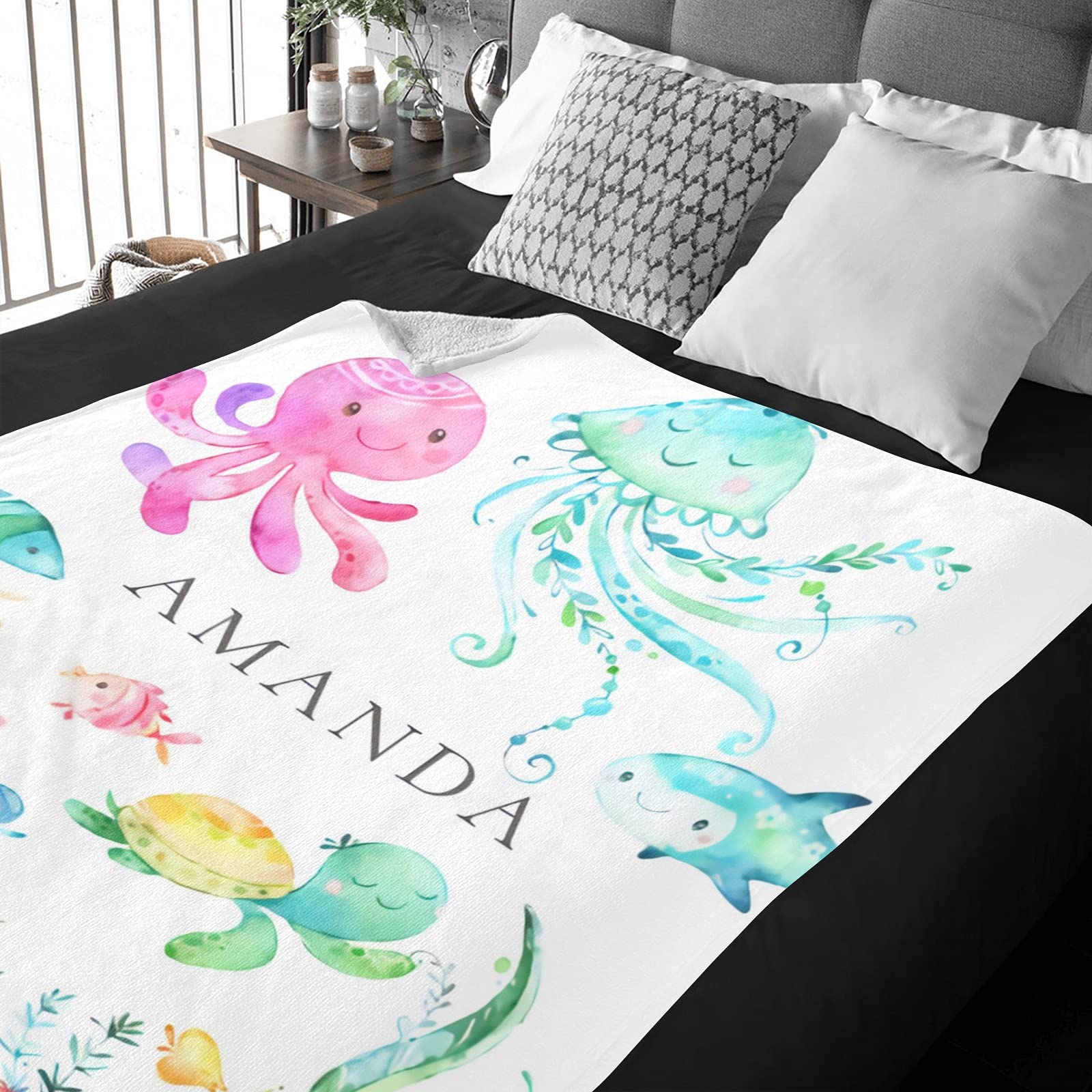 Personalized Baby Blanket with Name - Custom Elephant Baby Blanket for Boys & Girls | Super Soft Newborn Blanket | Neutral Nursery Decor | Perfect Baby Shower Gift & Nursery Essential