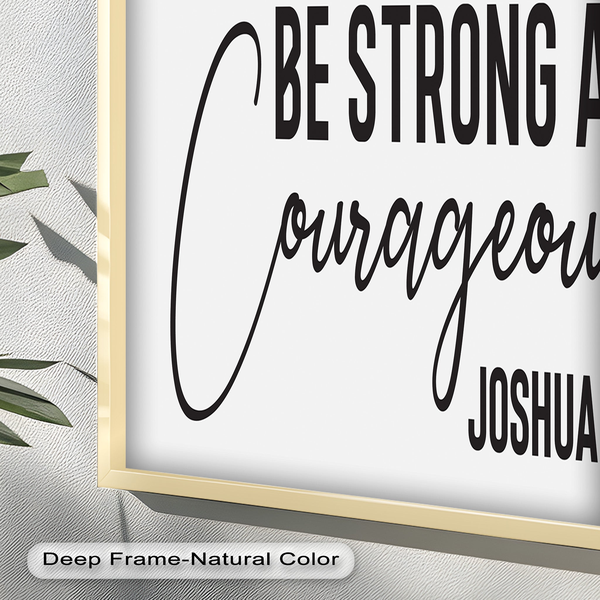 Be Strong and Courageous - Joshua 1:9 Bible Verse Oil Painting Wall Art - Inspirational Christian Home Decor for Living Room, Bedroom & Office