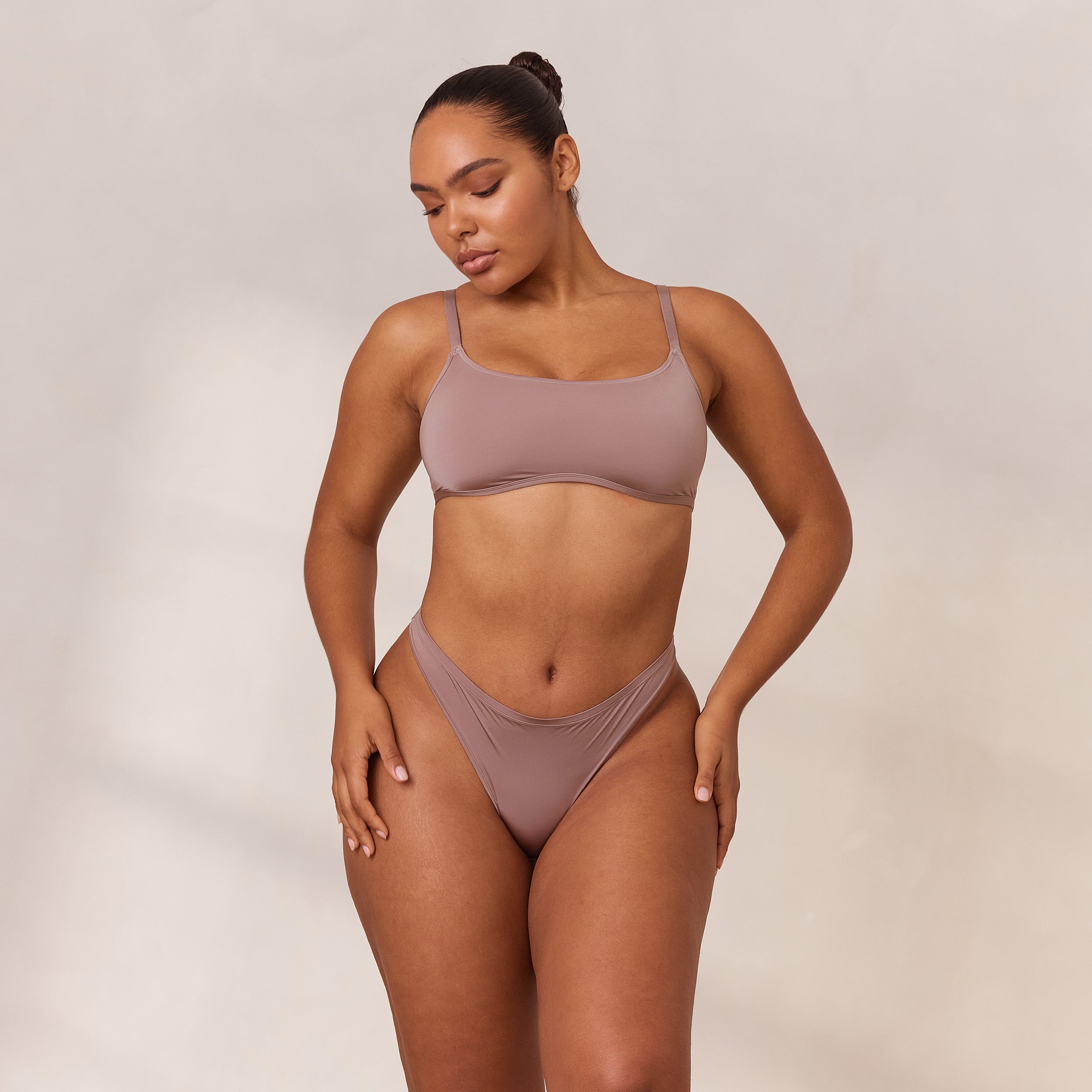 Barely There Bralette - Soft Mauve Lace Bralette for Women | Comfortable Wireless Bra for Everyday Wear, Yoga & Lounge