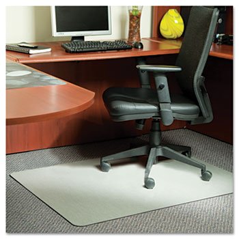ES ROBBINS 119337 Stainless Steel 48x36 Inch Rectangle Chair Mat for Carpet up to 3/4
