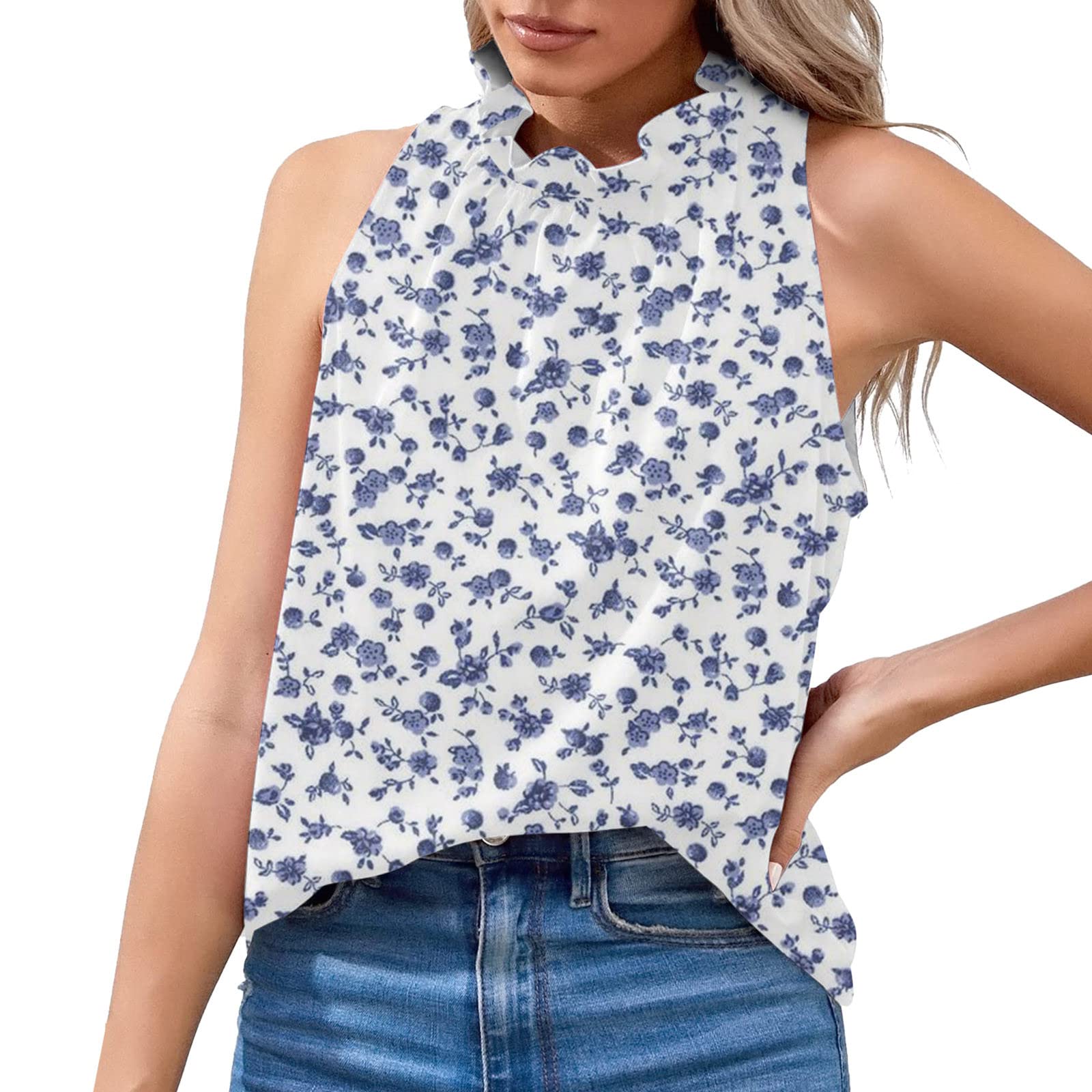 Women's White Tank Tops - Breathable Workout Tops, Summer Sleeveless Shirts for Casual Wear & Gym - Perfect for Yoga, Running, and Beach Outfits
