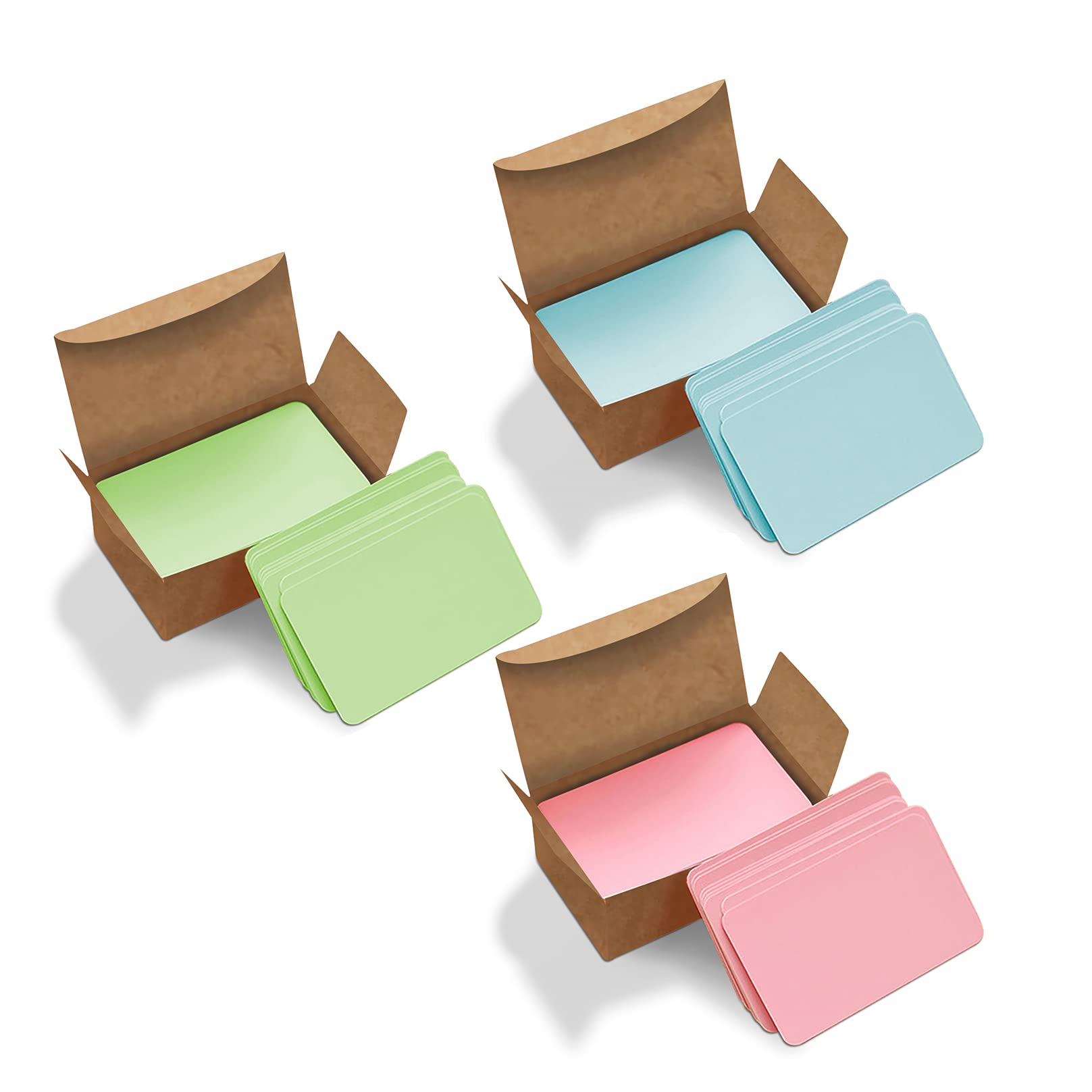 VANRA 300PCS Small Blank Index Cards 3.5x2 inches - Kraft Paper Note Cards for Study, Flash Cards, Word Message, Gift Tags & DIY Projects - Assorted Colors Light (300/Pack) - Perfect for Classroom, Office Organization & Creative Crafting