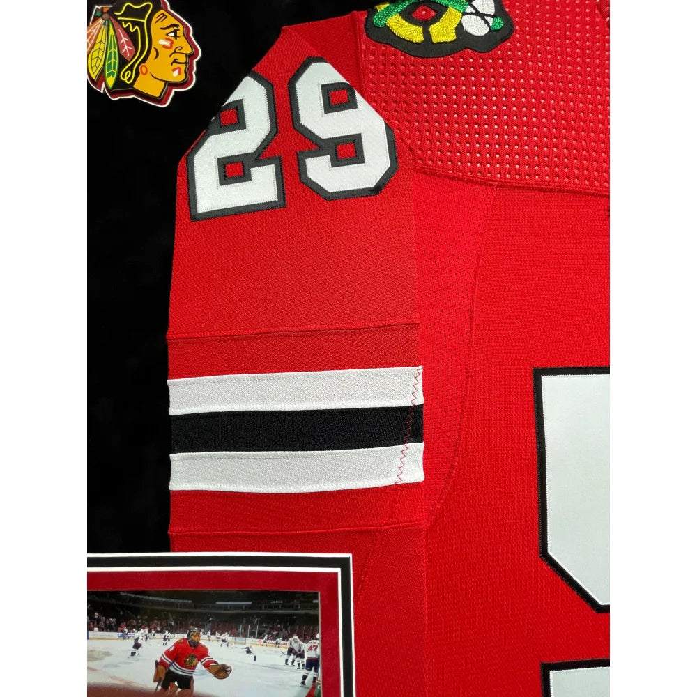 Authentic Marc Andre Fleury Game-Worn 500 Career Wins Chicago Blackhawks Jersey - Photomatched & Team COA Signed - Perfect for Hockey Memorabilia Collectors and NHL Fans Display