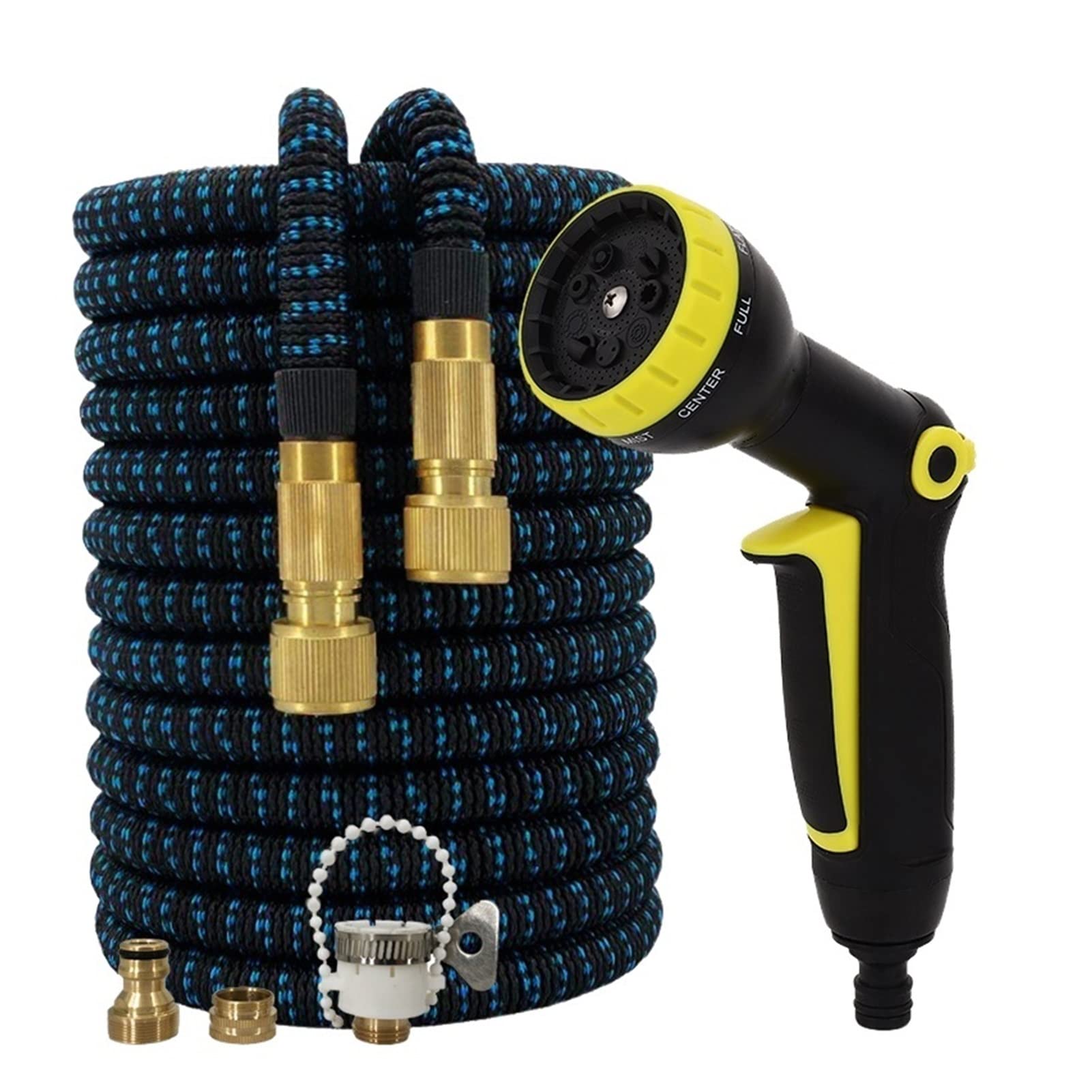 YKLL Expandable Garden Hose with Spray Gun - 1/2 Inch Lightweight Latex Magic Hose for Car Washing, High Pressure Watering & Outdoor Cleaning (Hose Kit-4) - Perfect for Car Detailing, Lawn Care, and Patio Cleaning