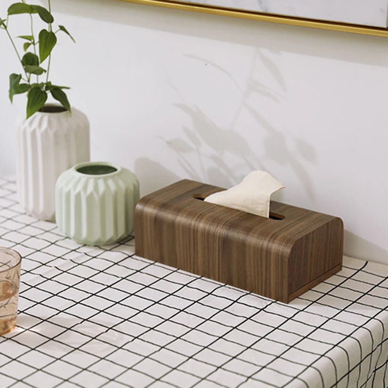 Premium Walnut Wood Tissue Box Holder - Handcrafted Solid Wood Home Decor for Living Room, Bedroom & Bathroom - Elegant & Functional Tissue Paper Dispenser for Home & Office Use