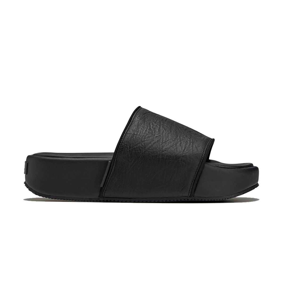 Comfortable Black Leather Slides for Men & Women - Soft & Stylish Summer Sandals for Beach, Pool, and Casual Wear