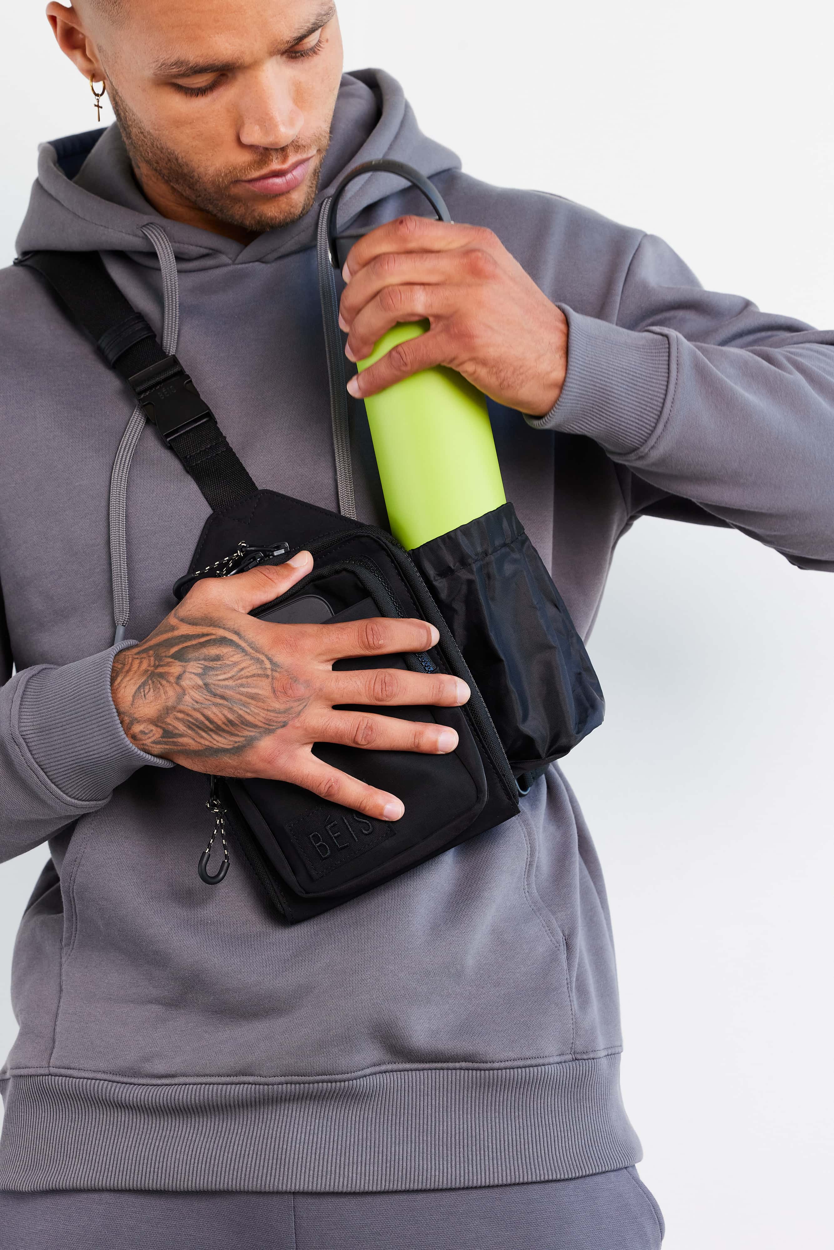 Premium Black Sport Sling Bag - Lightweight & Durable Crossbody Bag for Running, Hiking, Gym & Travel | Hands-Free Convenience for Active Lifestyles