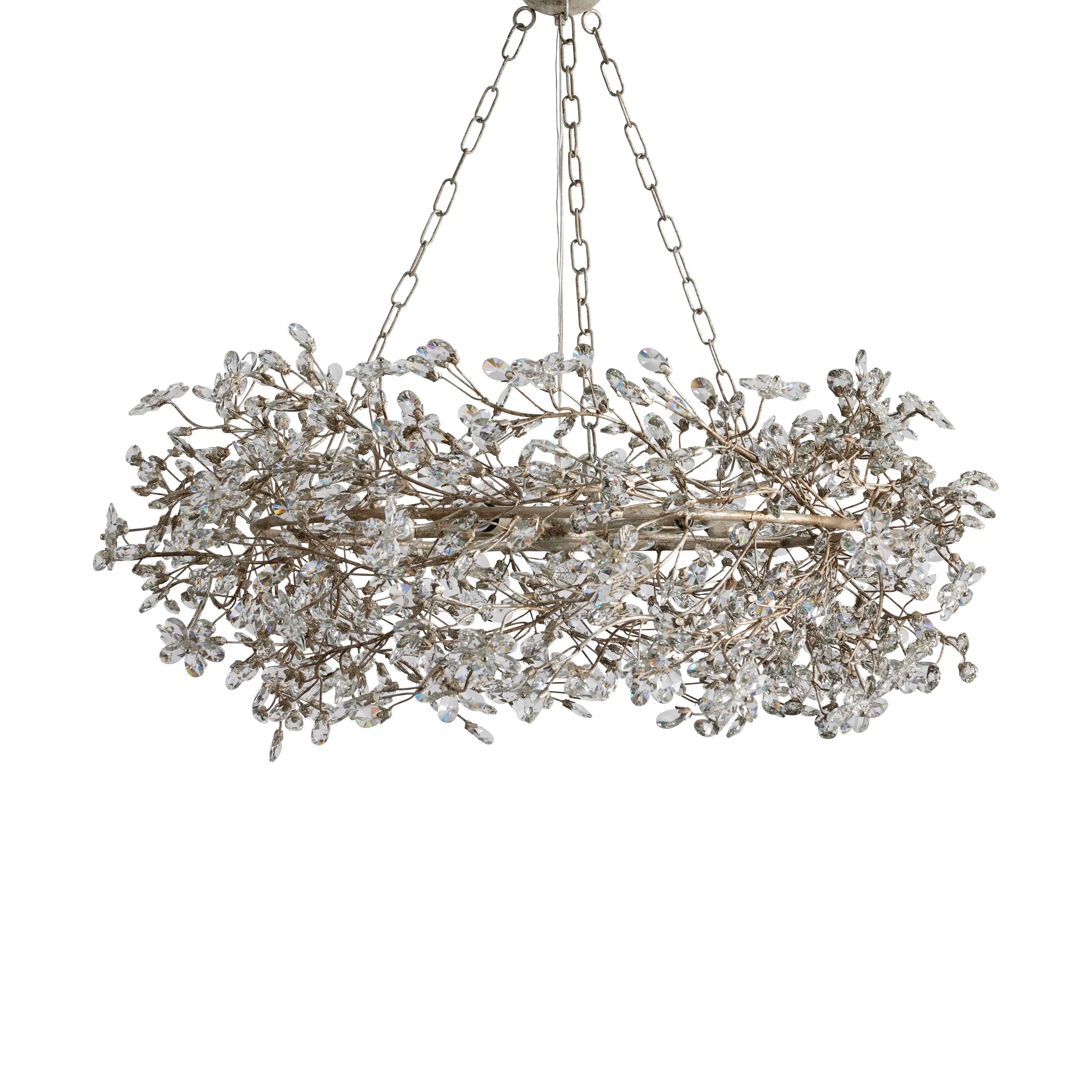 Fiore Crown Chandelier - 39/48/60 Inch Modern Crystal Ceiling Light Fixture for Dining Room, Living Room & Bedroom | Elegant Home Decor Lighting