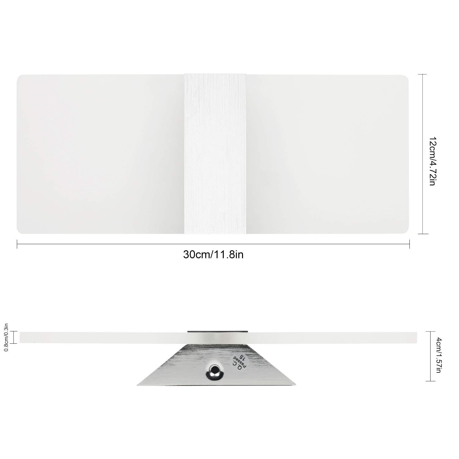 Modern LED Wall Sconce Light Fixture - 12W Cool White 6000K Up/Down Acrylic Lighting - 3 Pack for Living Room, Bedroom, Hallway & Conservatory - Energy Efficient Indoor Wall Lamp for Home Decor & Ambient Lighting