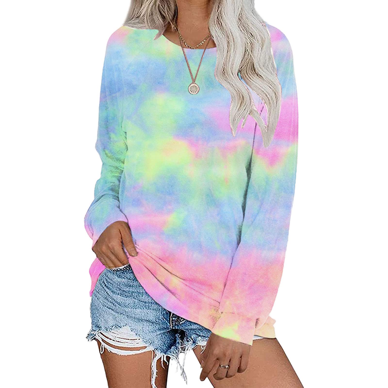 Women's Fall Long Sleeve Side Split Loose Casual Pullover Tunic Tops - Stylish & Comfortable for Work, Travel & Everyday Wear