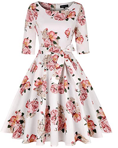 3/4 Sleeve - Floral White Pink