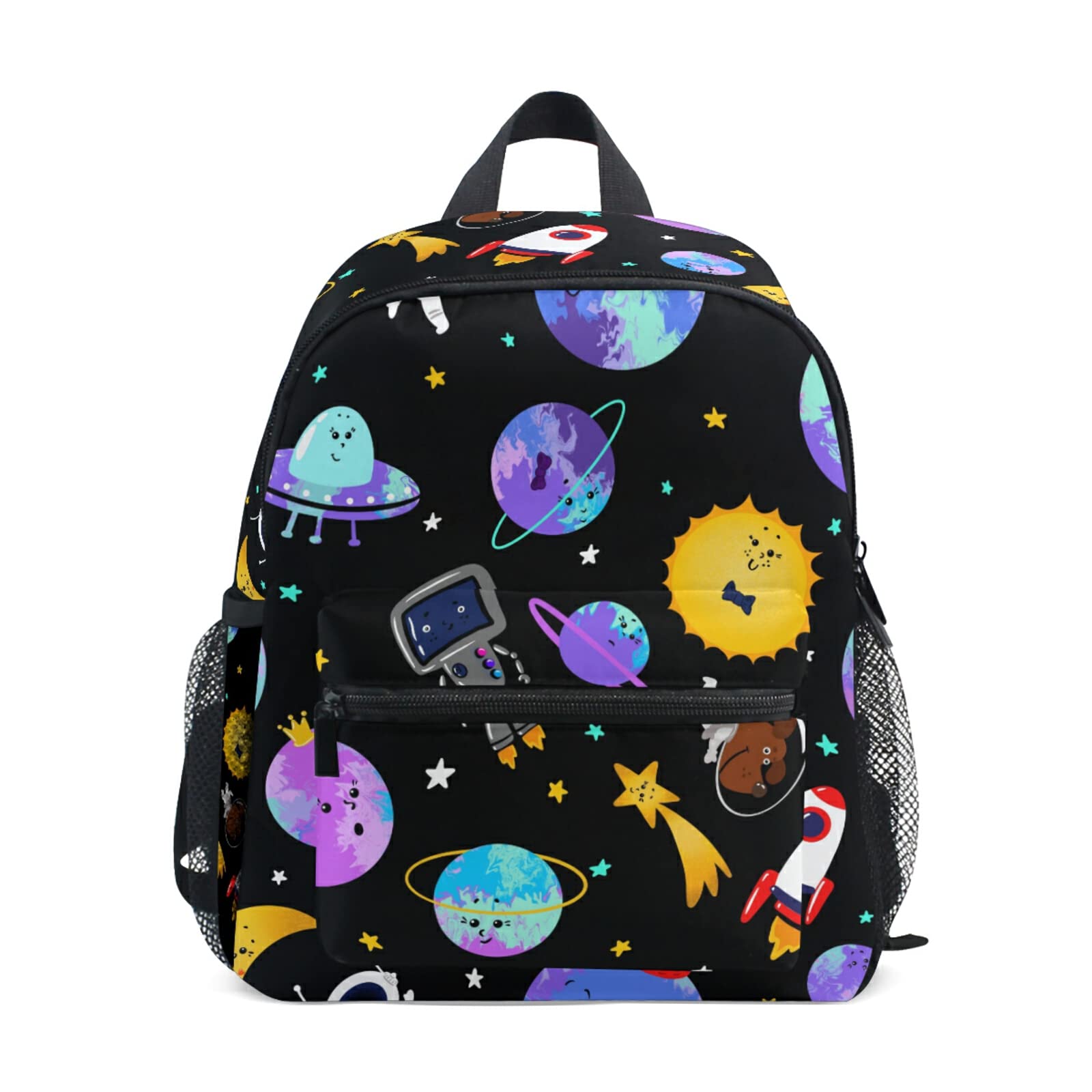 **Cartoon Planets Rocket Astronaut Backpack for Kids - Cute Boys & Girls School Bag, Daycare, Kindergarten, Preschool, Travel & Outdoor Adventures**