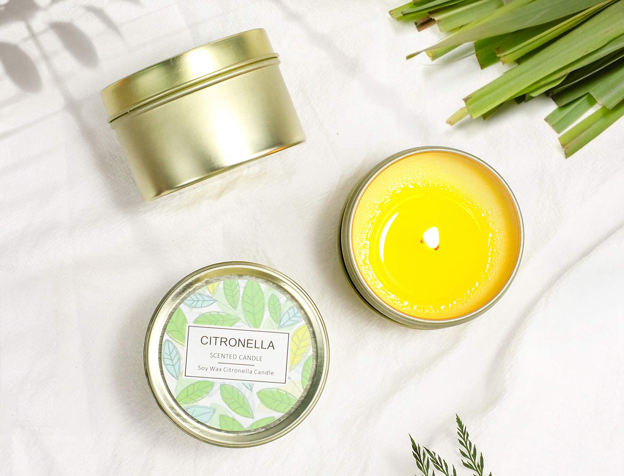 Citronella Soy Wax Candles Gift Set - Outdoor Camping & Garden (12x2.5oz)