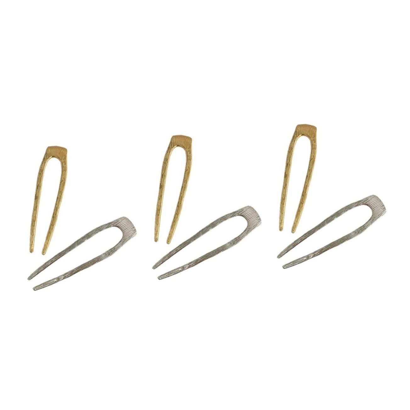 FOMIYES 6 Pcs Korean Hair Clips - Metal Hair Claw Clips, French Barrette Hairpins for Women, Hair Accessories for Updo, Ponytail & Bun - Elegant Hair Sticks & Forks with Decorative Metal Patterns (Great for Weddings, Parties & Daily Styling)